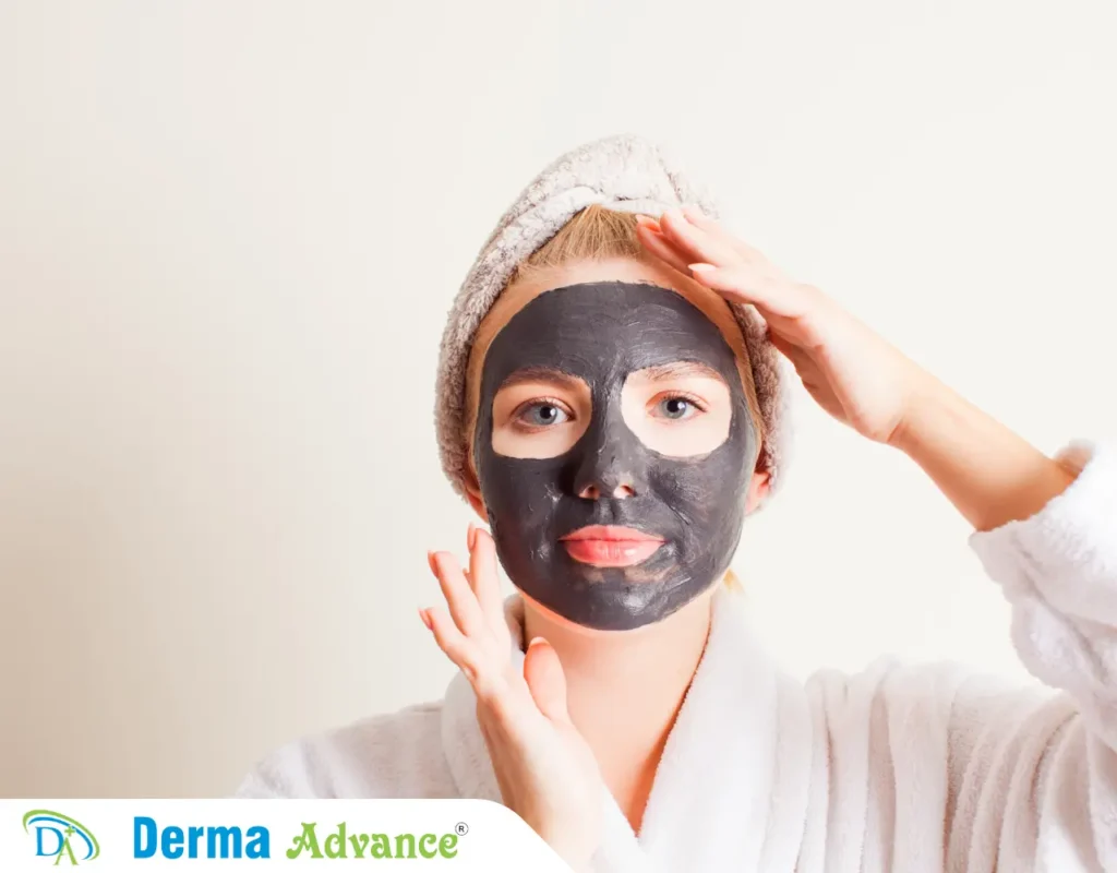 Image showing activated charcoal clay mask helping to clean skin pores.